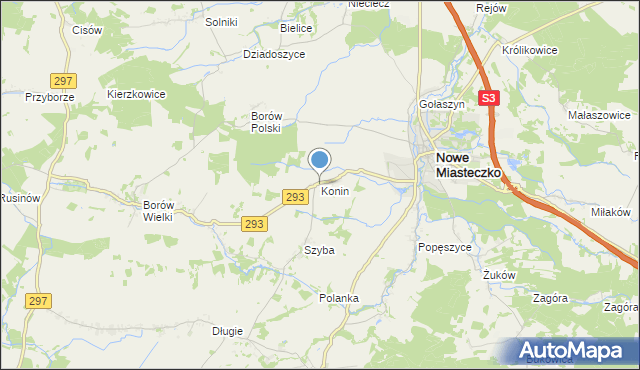 mapa Konina, Konin gmina Nowe Miasteczko na mapie Targeo